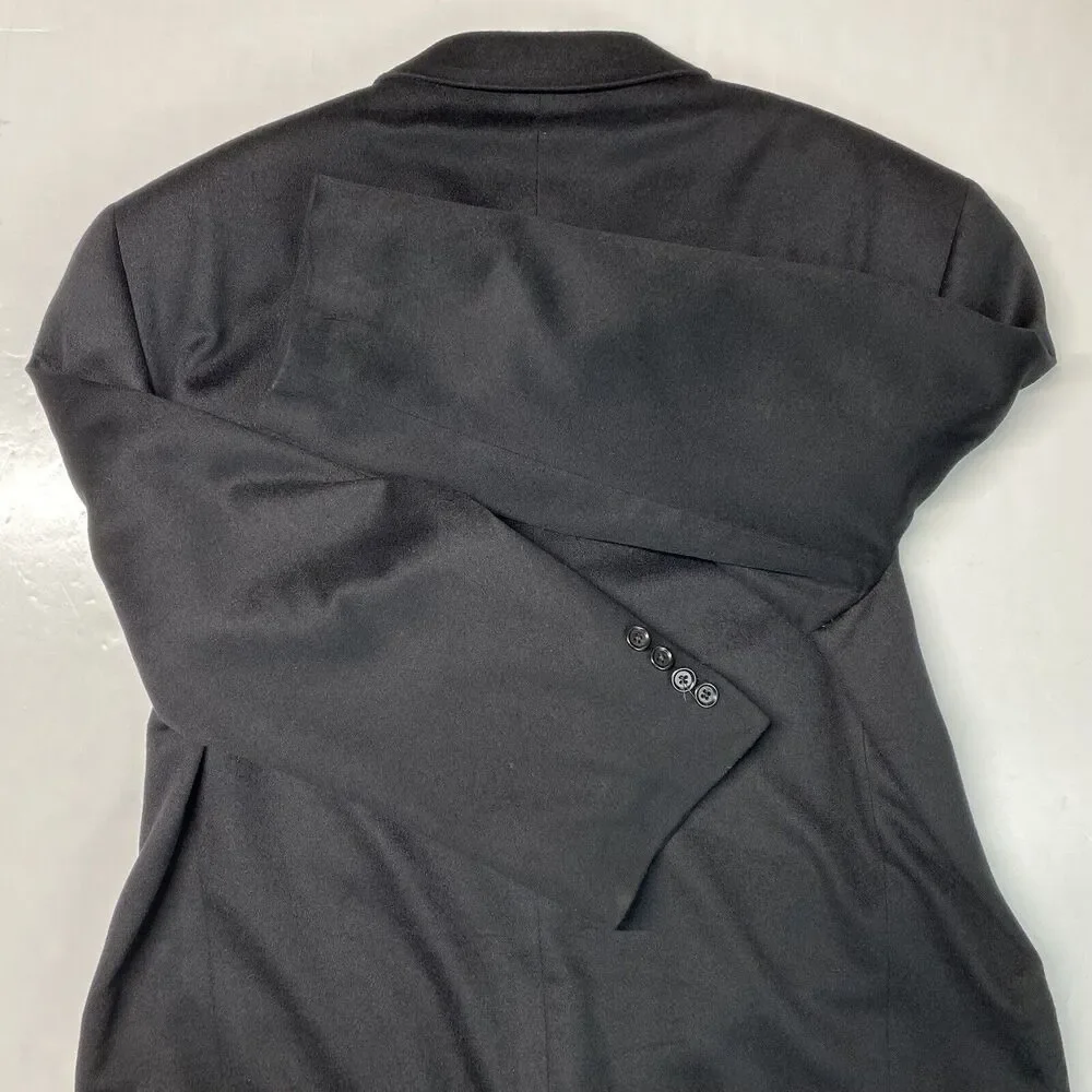 Cashmere Blazer Jack Victor Loro Piana Sport Suit Coat Mens 44 Black Lined EUC